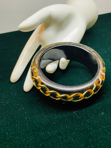 Black and Gold Chain Bangle